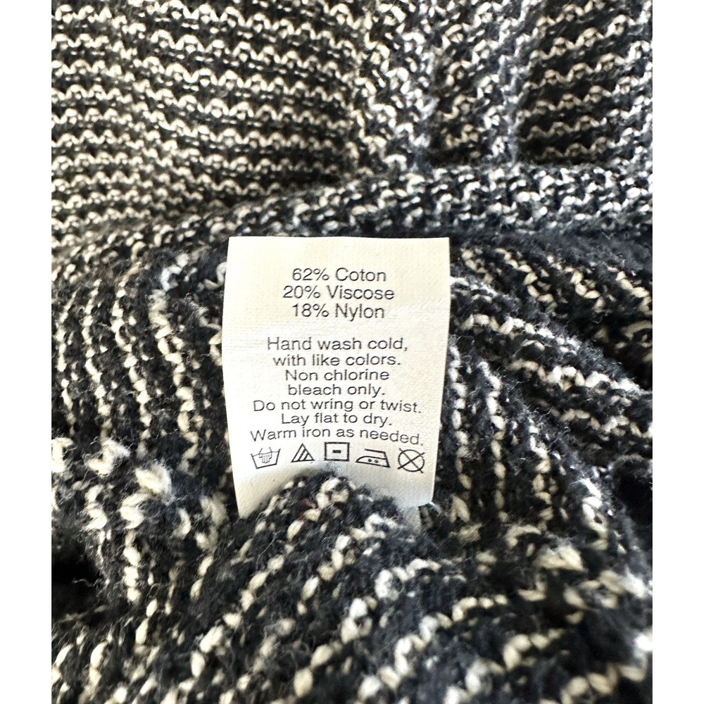 Madewell Size L Women's Pullover Striped Black‎ White Textured Knit Long Sleeve - Picture 11 of 11